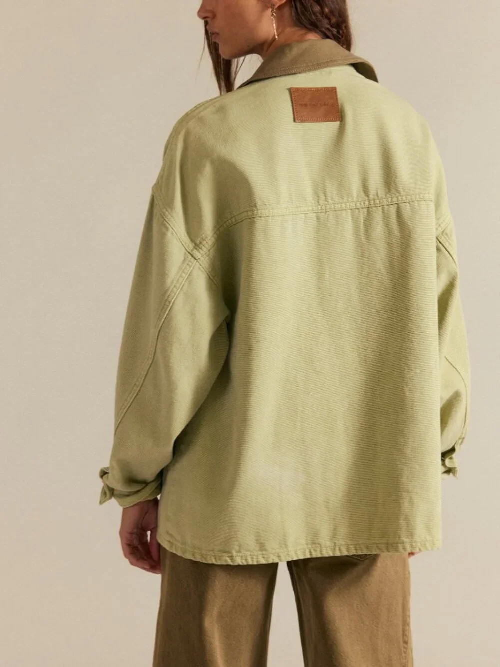 FREE PEOPLE We The Free Lemon Denim Jacket / Washed Sage - Picture 2 of 8